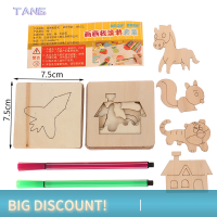 ?【Lowest price】TANG ชุดลายฉลุวาดรูปไม้สำหรับเด็กของเล่นเพื่อการศึกษาแบบใช้ซ้ำได้สำหรับตกแต่งแบบทำมือ