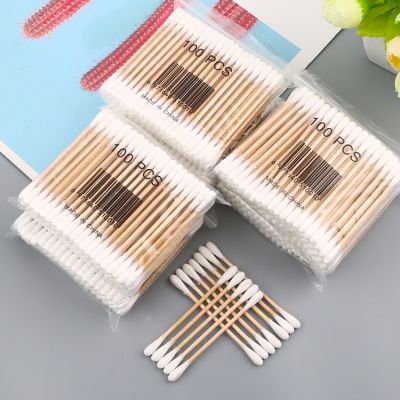 【JH】 Double-headed cleaning ears disposable swabs skin-friendly clean and hygienic wooden cosmetic sticks packs