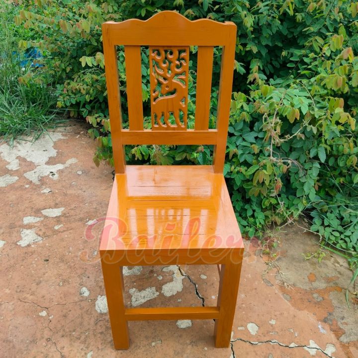 bf-เก้าอี้ไม้สักฉลุลายกวาง-เก้าอี้พนักพิงไม้สัก-อย่างหนา-รับน้ำหนักได้มาก-เก้าอี้โต๊ะอาหาร-สีย้อมไม้สัก