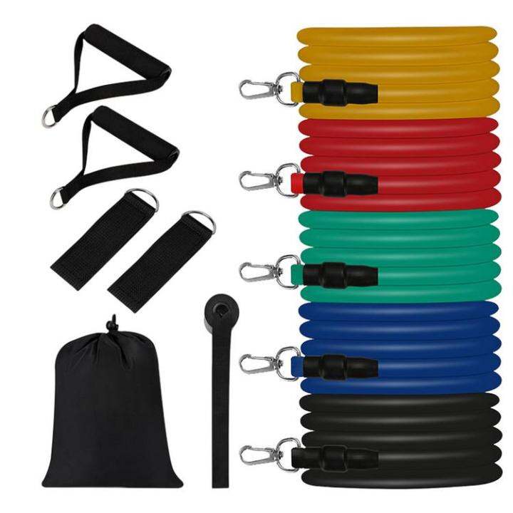 band-set-11-pcs-strength-bands-long-bands-work-out-bands-for-exercise-ankle-straps-5-levels-for-gym-outdoor-travel-yoga-home-active