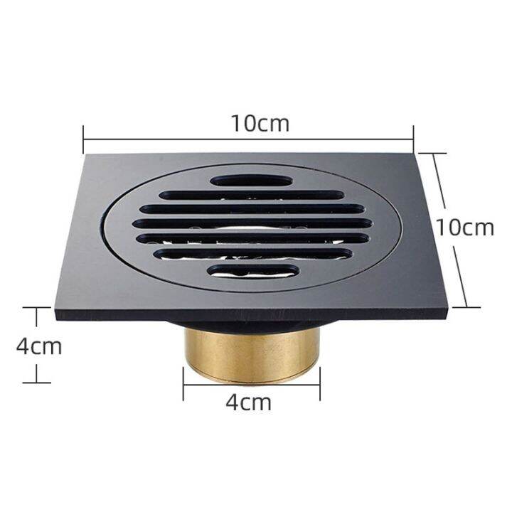 black-brass-10-x-10-cm-shower-floor-drain-washroom-bathroom-invisible-drain-cover-square-waste-floor-drain-by-hs2023