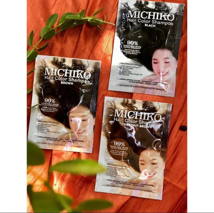 MICHIKO Hair Color Shampoo Japan Technology Long Lasting Color Shampoo & Conditioner, w/ UV