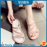 YOBN Slippers Ladies Flat Beach Shoes Korean Sandals Hot Sale Jelly