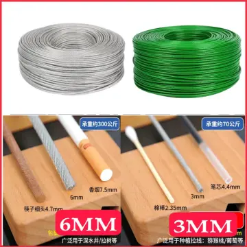 304 Stainless Steel Wire Rope Cable PVC Clear Plastic Coated 0.6mm-12mm  Diameter