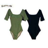 New Korean Belly-Covering Open Back Conservative Slim Fit 1 Piece Swimsuit