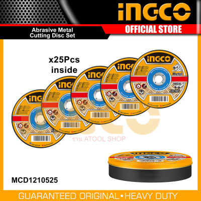 INGCO ใบตัดเหล็ก / แผ่นตัดเหล็ก 4 นิ้ว (105 มม.) บาง 1.2 มม. แพ็คละ 25 ใบ รุ่น MCD1210525 ( Abrasive Metal Cutting Disc ) ใบตัด แผ่นตัด