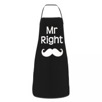 Mr Right And Mrs Always Right Apron for Women Men Unisex Bib Funny Couples Cooking Kitchen Tablier Cuisine Chef Baking