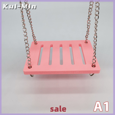 Kui-Min ของเล่นสัตว์เลี้ยงแฮมสเตอร์สะพานสายรุ้งไม้กระดานหกชิงช้าสำหรับสัตว์เลี้ยงสัตว์ขนาดเล็ก