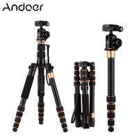 Andoer แบบพกพา5ส่วนปรับกล้องกล้องวิดีโอขาตั้งกล้องที่ถอดออกได้ Monopod วัสดุอลูมิเนียมที่มีหัวบอลกระเป๋าถือเข้ากันได้กับ Canon Nikon Sony Panasonic DSLR Max.load 5กิโลกรัม