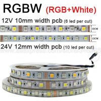 5m 12V 24V DC 5050 RGBW 4in1 RGBW 5in1 RGBCCT LED Strip 60ledsm Double Row RGBW 120ledsm Flexible LED Tape Light 10mm 12mm PCB