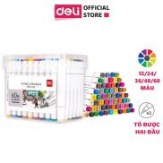 Bút màu marker hai đầu cao cấp Deli 70801