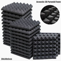 10Pcs 30*30*5cm ฟองน้ำซับเสียงความหนาแน่นสูง สตูดิโออะคูสติกโฟม Sound Proofing ฟองน้ำป้องกัน Soundproof Absorption Treatment แผงแถบปิดผนึก