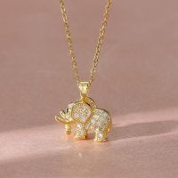 Exquisite Fashion Copper Micro-Inlaid 3D Elephant Pendant Necklace For Women Charm Animal Jewelry Birthday Gift For Girls