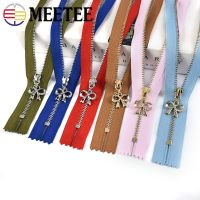 ✟❅☍ 5Pcs 3 15-30cm Metal Zippers Close End Bow-knot Puller Decorative Zipper Jacket Dress Garment DIY Sewing Materials Accessories