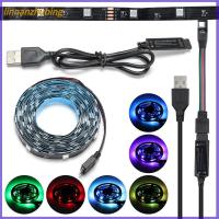 LINNANZHUBING 0.5-5เมตรค่ะ ไฟเส้น LED แบบ USB 5050 RGB 5V ค่ะ ไฟเส้น ลดกระหน่ำ พร้อมรีโมทคอนโทรล โคมไฟบรรยากาศพื้นหลังทีวี อุปกรณ์สำหรับห้องครัว