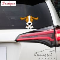 Waterproof cover scratch 15cm * 10cm dog reflective Beagle long ear cute cartoon car sticker windshield auto tuning creative D15 Bumper Stickers Decal