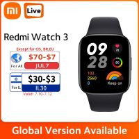 Redmi นาฬิกา3นาฬิกาข้อมืออัจฉริยะ1.75 "ดิสเพลย์ AMOLED GPS บลูทูธ5.2อัตราการเต้นของหัวใจจอแสดงผลออกซิเจนในเลือดการติดตามการออกกำลังกาย