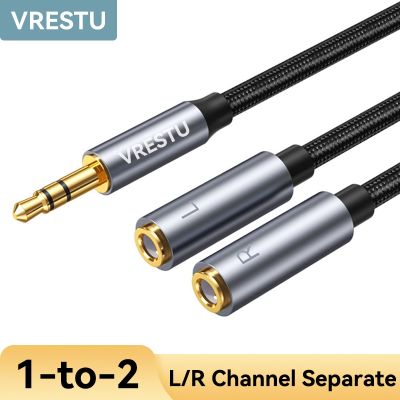 1 in 2 Out 3.5mm to 2 Female Y Splitter AUX Cable Left Right L/R Divider Separate Stereo Sound into Dual Channel Surround Sound