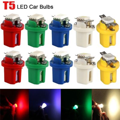 ☬♞ 10pcs T5 B8.5d Car Instrument LED Lights Car Dashboard Speed Indicator Light Bulb Universal Car Interior Modifications Lamps 12V