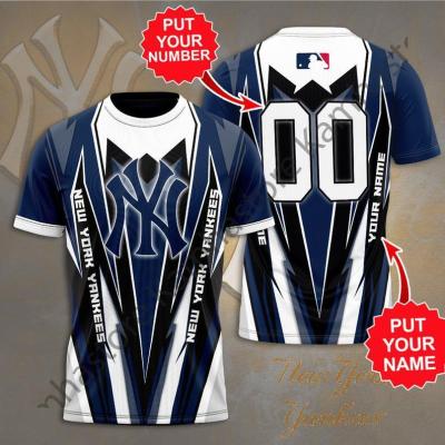 （Contact customer service to send pictures or names for free customization）Hot Custom Name NY-Yankees Shirt 3D - top Gift Size S To  FreeShipping（Adult and Childrens Sizes）Casual T-shirt