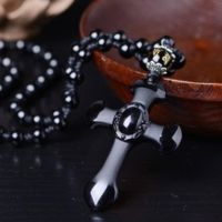 【CW】 ReligiousCrystal StonePendant Necklace for MenClassic Amulet Jewelry Gift