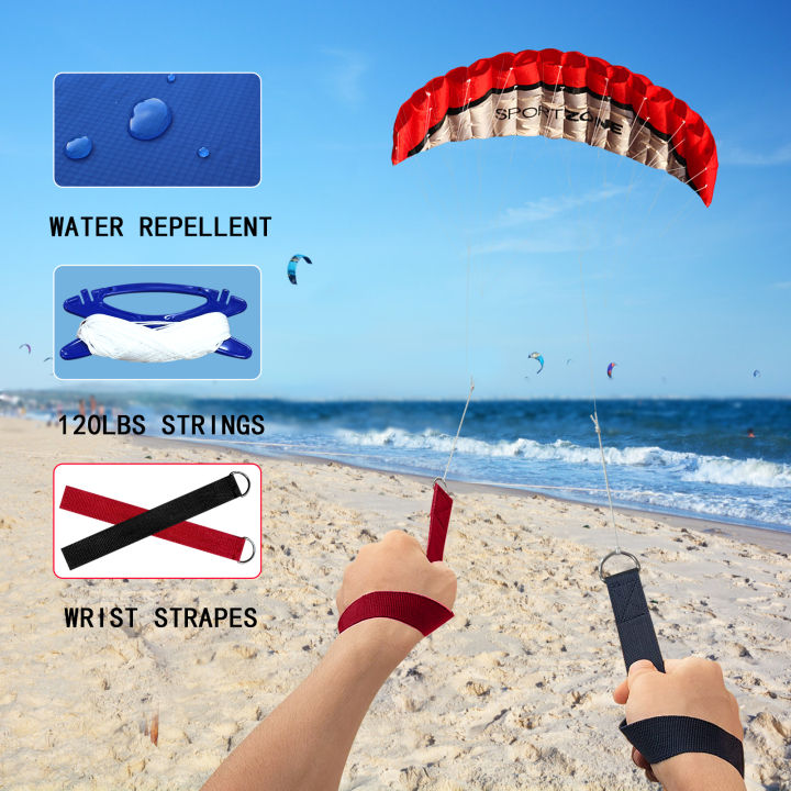 high-quality-2-5m-red-dual-line-parafoil-kite-withflying-tools-power-id-sailing-kitesurf-rainbow-sports-beach