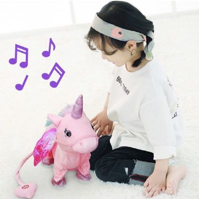 35Cm Walk Unicorn Singing Unicorn Singing Electronic Toy Plush Robot Horse Electronic Unicornio Animal Cactus Toy