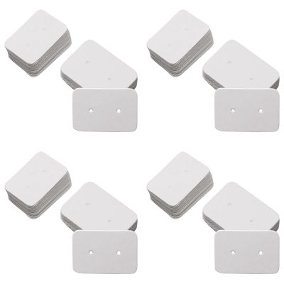 200PCS Small Blank Kraft Paper Ear Studs Earring Display Cards Price Label Tag Jewelry Cards Holder, 3.5 x 2.5cm (White)