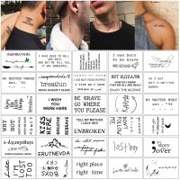【YF】 30PCS English Words Temporary Tattoo Sticker for Men Women Arm Body Art Waterproof Fake Tattos Flower Animal Tatoos