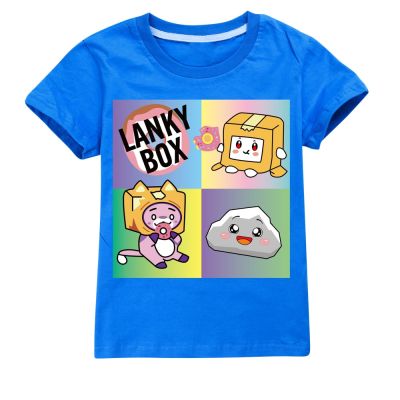 Boys T-shirt Cartoon Lanky Box Cute Print Short Sleeve Girls Clothes Summer Casual Fashion Funny Cotton Children Tops Tee