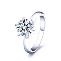 Tianyu Gems Solitaire Diamond Rings Silver 925 Women Round White 0.5Ct/1Ct/2Ct/3Ct H&amp;A Cut Moissanite Stone 6 Claws Wedding Ring