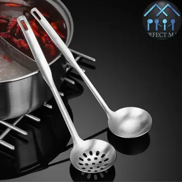Stainless Steel Hot Pot Strainer Scoops Hotpot Soup Ladle Spoon Set Skimmer  Spoon Slotted Strainer Ladle Gravy Ladle Colander Kitchen Cooking Utensil