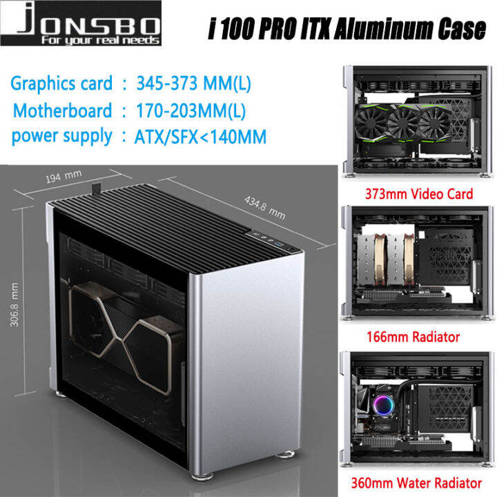 JONSBO i100 PRO Mini ITX Small PC Case Aluminum Computer Chassis
