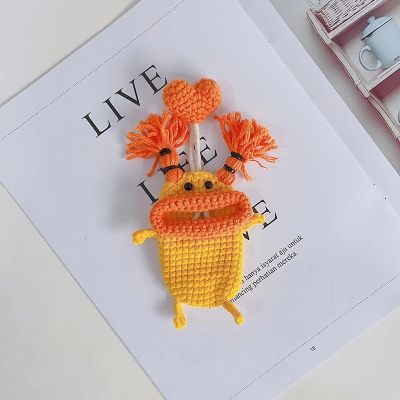【YF】♀۩  Crochet Keychains Sausage Big Mouth Keychain Cover Knitting Organizer Children Birthday Gifts