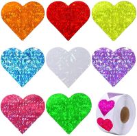 50-500pcs 1.5inch Heart Sticker Gift Packaging Seal labels for Valentines Day 8 Patterns Wedding Decor Stationery Sticker Stickers Labels