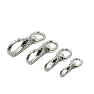 1pcs Spring Buckle Carabiner Keychain Waist Belt Clip Anti-lost Buckle Hanging Dog Retractable Keyring 304 Stainless Steel