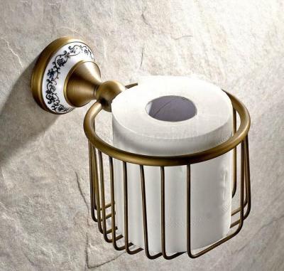❄☃ Antyczny mosiądz ręcznik kosz toalety europejski okrągły rolka papieru toaletowego uchwyt na akcesoria toaletowe zba404