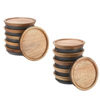 6 Pack Wooden Storage Lids Wood Brown New for Ball,Kerr Jars,Food Grade Material,Airtight for Jars 72mm