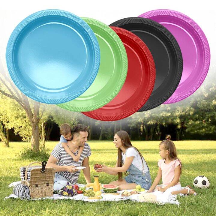Disposable Plastic Plate Circle Disposable Plates Outdoor Camping