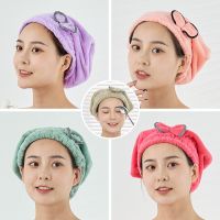 Bow Tie Hair Drying Cap Soft Coral Fleece Women Girl Magic Shower Cap Turban Head Wrap Hats Towels