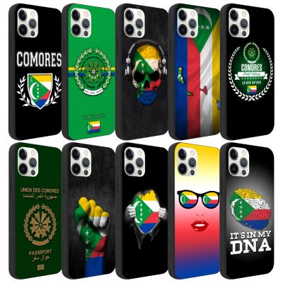 「16- digits」คอโรโมส Comores Passport Flag Map Cover Case สำหรับ iPhone 13 12 11 XS XR 8 7 6 5S Pro Max Plus Se Mini