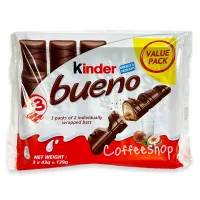 SALE หมดอายุ 12/8/2023 Kinder bueno value pack ช็อคโกแลตคินเดอร์บรูโน่ (1ห่อมี 3แท่งคู่)