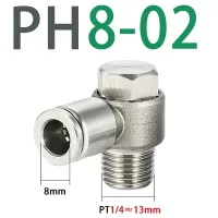 ตัวเชื่อมแบบด่วนนิวเมติก PH สแตนเลสท่อน้ำเกลียวที่ต่อสายยาง M5 PT1/8 1/4 3/8 1/2ข้อศอกด้านนอกหกเหลี่ยม4 6 8 10