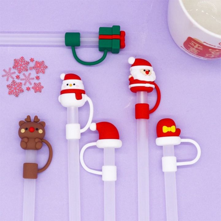 8pcs Cute Silicone Straw Cover, Straw Protector, 6-8mm Straw Dust Seal Straw  Cover
