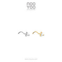 NooYoo จิวจมูกสำหรับผิวแพ้ง่าย TRIANGLE Crystal Nose Pigtail  Surgical Steel