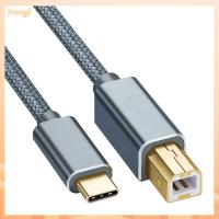 JIANGF ไนลอนถัก แล็ปท็อป สแกนเนอร์ สายเครื่องพิมพ์ USB Type-C เป็น USB B 2.0 เครื่องพิมพ์ ความเร็วสูง