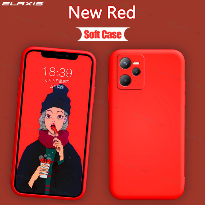 elaxis-realme-c35-narzo-ฝาหลังซิลิโคนเหลวเคสนิ่มใส่โทรศัพท์เยื่อบุกำมะหยี่เคสใส่โทรศัพท์น่ารักป้องกันเลนส์ครอบคลุมเต็มตัวป้องกันการตกหล่น