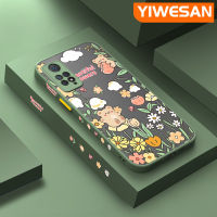 YIWESAN เคสสำหรับ Xiaomi Redmi โน๊ต11 Pro Note 11e Pro Note 11 Pro + 5G เคสลายการ์ตูนดอกไม้มีน้ำค้างแข็งโปร่งใสเคสขอบสี่เหลี่ยมด้านข้างแข็งลายกล้องปลอกซิลิโคนเคสนิ่มป้องกันการกระแทก