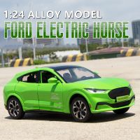 1:24 Ford Mustang Electric Horse Mach-E Alloy Sports Car Model Diecast Metal New Energy Car Model Sound and Light Kids Toys Gift