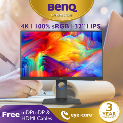 BenQ PD3200U 31.5นิ้ว 4K sRGB IPS DualView Graphic Design Monitor (จอคอมงานกราฟฟิค, จอมอนิเตอร์ 4k 32 นิ้ว)